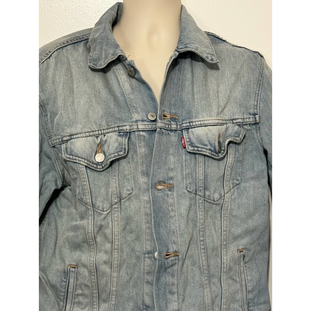 Levi Strauss Collared Button Down Denim Jacket Blue  Size Large - Picture 2 of 16